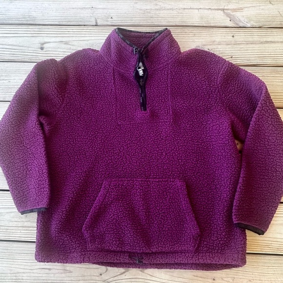 Victoria Secrets Pink  women's purple Sherpa fuzzy jacket size L - Picture 1 of 5